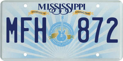 MS license plate MFH872
