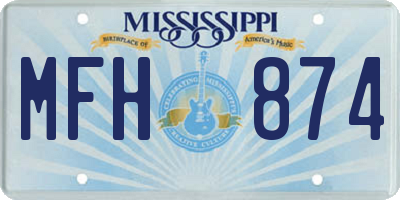 MS license plate MFH874