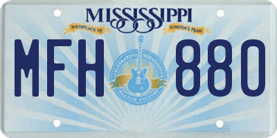 MS license plate MFH880