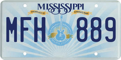 MS license plate MFH889