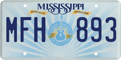 MS license plate MFH893