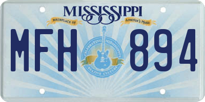 MS license plate MFH894