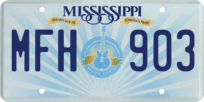 MS license plate MFH903