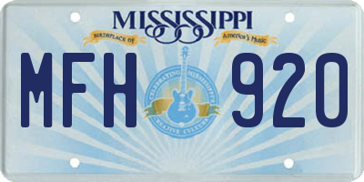 MS license plate MFH920