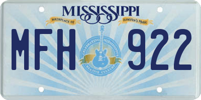 MS license plate MFH922