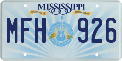 MS license plate MFH926