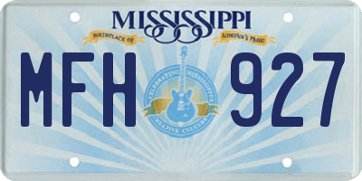 MS license plate MFH927
