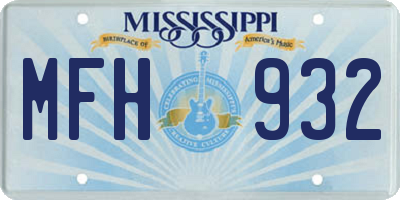 MS license plate MFH932