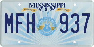 MS license plate MFH937