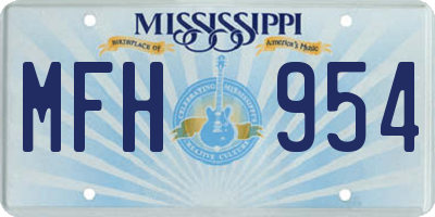 MS license plate MFH954