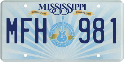 MS license plate MFH981