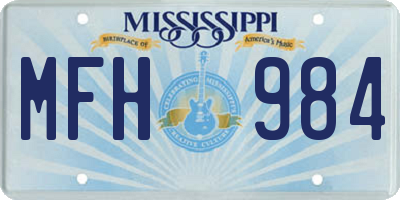 MS license plate MFH984