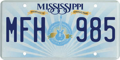 MS license plate MFH985