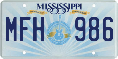 MS license plate MFH986