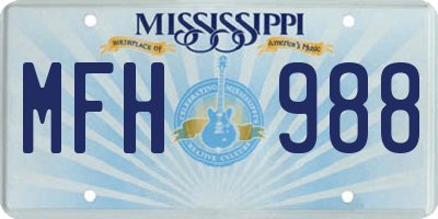 MS license plate MFH988