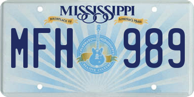 MS license plate MFH989