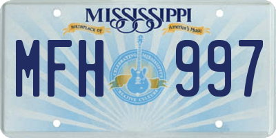 MS license plate MFH997