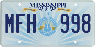 MS license plate MFH998