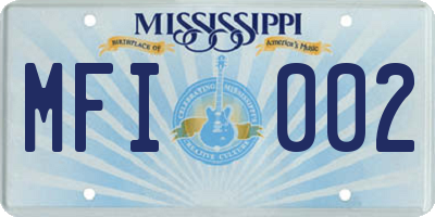 MS license plate MFI002