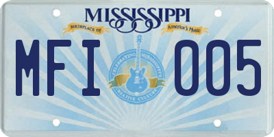 MS license plate MFI005