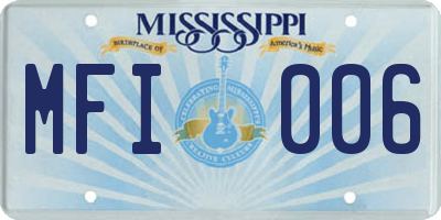 MS license plate MFI006