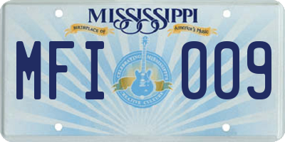 MS license plate MFI009