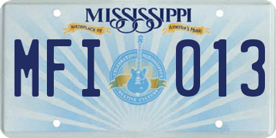MS license plate MFI013