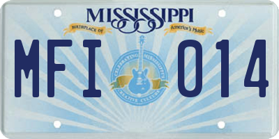 MS license plate MFI014