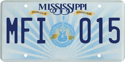 MS license plate MFI015