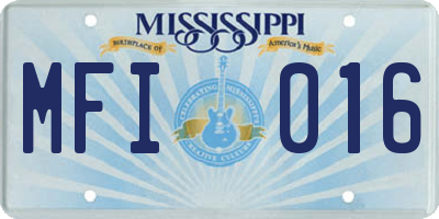 MS license plate MFI016