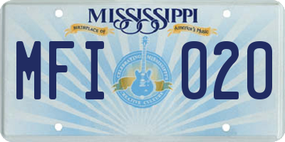 MS license plate MFI020