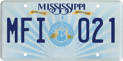 MS license plate MFI021