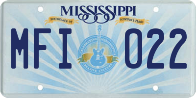 MS license plate MFI022