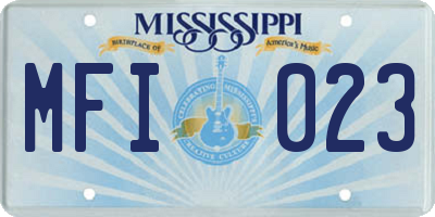 MS license plate MFI023