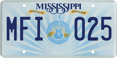 MS license plate MFI025