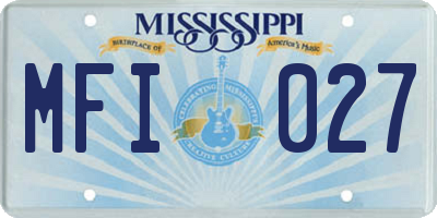 MS license plate MFI027