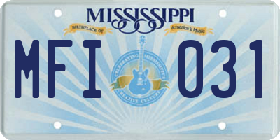 MS license plate MFI031