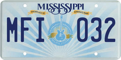 MS license plate MFI032