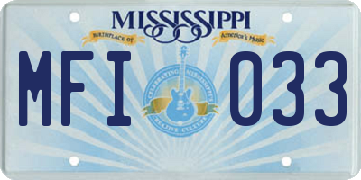 MS license plate MFI033