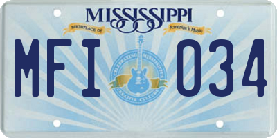 MS license plate MFI034