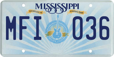 MS license plate MFI036