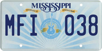 MS license plate MFI038
