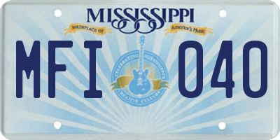 MS license plate MFI040