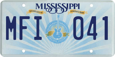 MS license plate MFI041