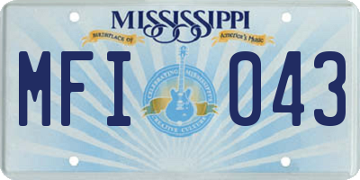 MS license plate MFI043