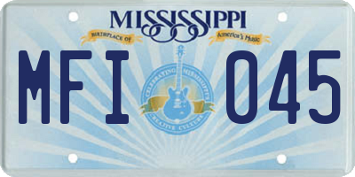 MS license plate MFI045