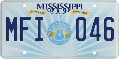 MS license plate MFI046