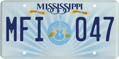 MS license plate MFI047