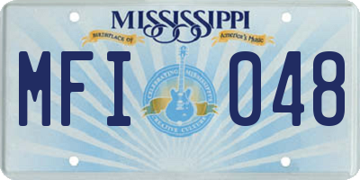 MS license plate MFI048