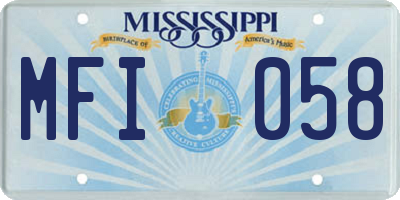 MS license plate MFI058